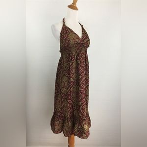 BCBG Maxazaria Brown Multi Color Print Dress